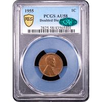 1955 Doubled Die Lincoln Cent (1c) Obverse Slab Image