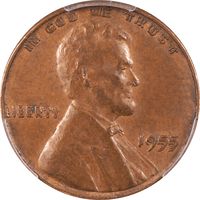 1955 Doubled Die Lincoln Cent (1c) Obverse Image