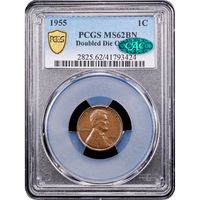 1955 Doubled Die Lincoln Cent (1c) Obverse Slab Image