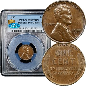 1955 Doubled Die Lincoln Cent (1c) Composite Image