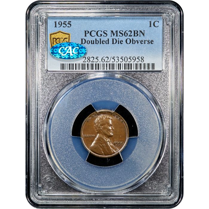 1955 Doubled Die Lincoln Cent (1c) Obverse Image