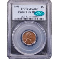 1955 Doubled Die Lincoln Cent (1c) Obverse Slab Image