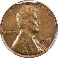 1955 Doubled Die Lincoln Cent (1c) Obverse Image