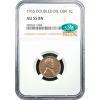 1955 Doubled Die Obverse Lincoln Cent (1c) Obverse Image