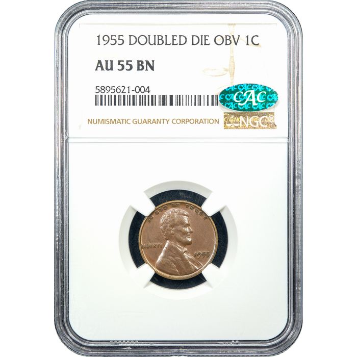 1955 Doubled Die Obverse Lincoln Cent (1c) Obverse Image