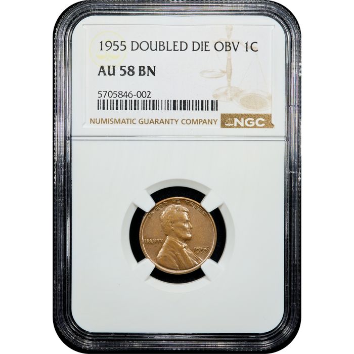 1955 Doubled Die Obverse Lincoln Cent (1c) Obverse Image