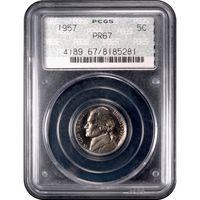 1957 Jefferson Nickel Doily Obverse Image