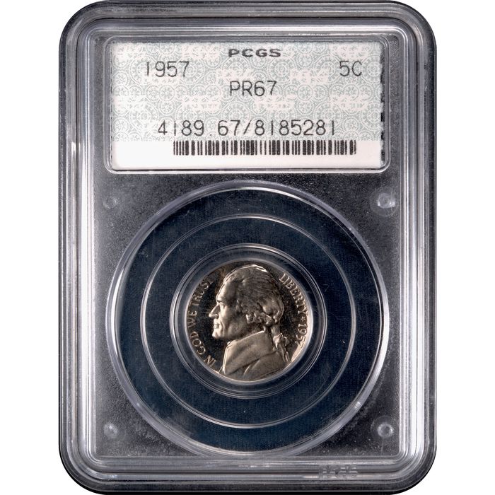 1957 Jefferson Nickel Doily Obverse Image