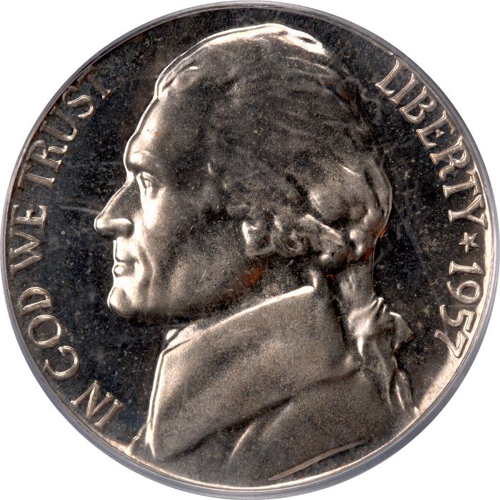 1957 Jefferson Nickel Doily Photo 3