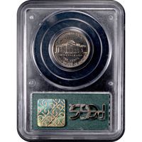 1957 Jefferson Nickel Doily Reverse Image