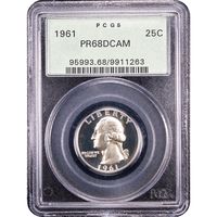 1961 Washington Quarter (25c) OGH Obverse Slab Image