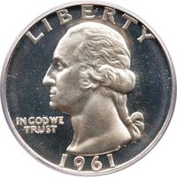 1961 Washington Quarter (25c) OGH Obverse Image
