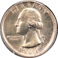 1964 Washington Quarter (25c) Error - Broadstruck Obverse Image