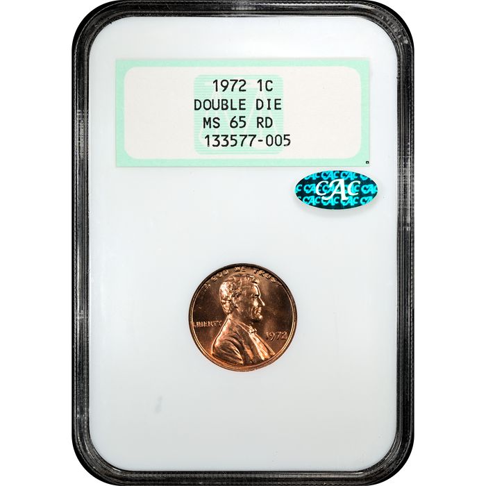 1972 Doubled Die Obverse Lincoln Cent (1c) Obverse Slab Image