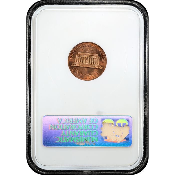 1972 Doubled Die Obverse Lincoln Cent (1c) Reverse Slab Image
