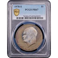 1978-S Ike Dollar ($1) Toned Obverse Slab Image