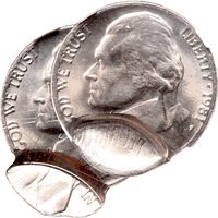 1981-P Jefferson Nickel (5c) Error - 2-Coin Mated Pair Photo 3