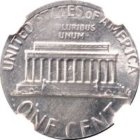 1982-D Lincoln Cent (1c) Large Date, Error - Struck on 10c Blank Reverse Image