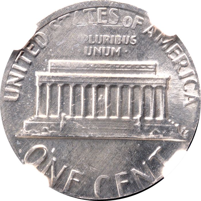 1982-D Lincoln Cent (1c) Large Date, Error - Struck on 10c Blank Reverse Image