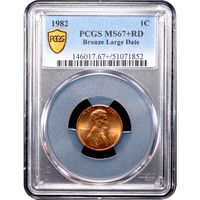 1982 Lincoln Cent (1c) Bronze Large Date Obverse Image
