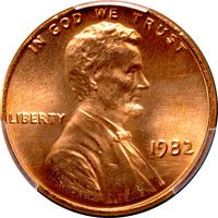 1982 Lincoln Cent (1c) Bronze Large Date Photo 3