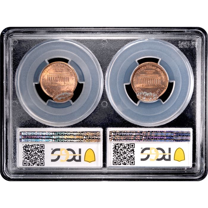 2000 Lincoln Cent (1c) Error - Mated Pair Reverse Slab Image