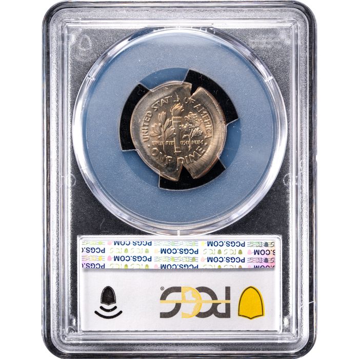 ND Roosevelt Dime (10c) Error - Broadstruck and 70 Pct Obv Indent Reverse Image