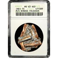 No Date Lincoln Cent (1c) Error - Multi-Strike Bonded Foldover Obverse Slab Image