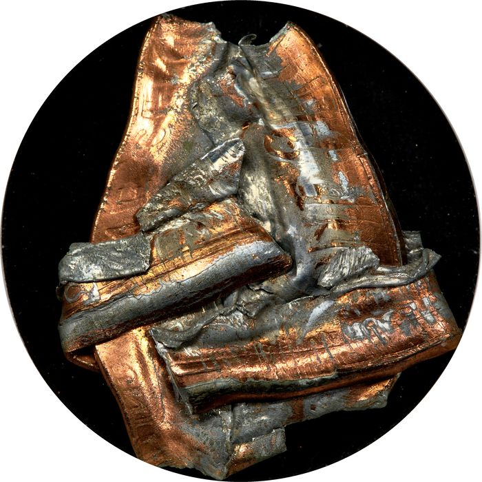 No Date Lincoln Cent (1c) Error - Multi-Strike Bonded Foldover Obverse Image