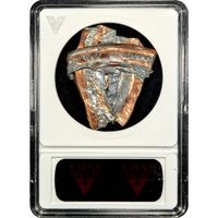No Date Lincoln Cent (1c) Error - Multi-Strike Bonded Foldover Reverse Slab Image