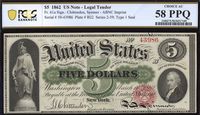 1862 $5 Legal Tender Obverse Image