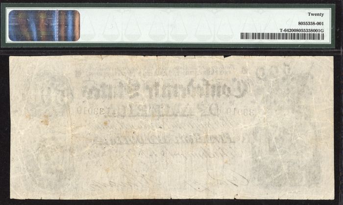 1864 $500 Confederate Reverse Image