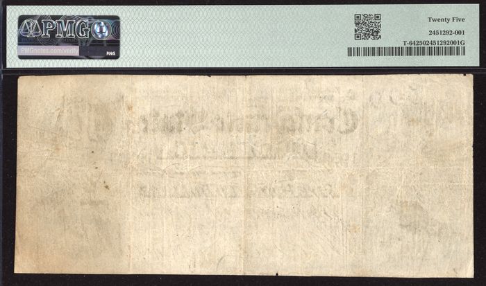 1864 Confederate $500 Reverse Image