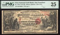 1870 $5 National Gold Bank of San Francisco (Charter 1741) Obverse Image