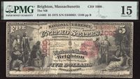 1875 $5 National - The National Bank of Brighton, MA (Charter 1099) Obverse Image