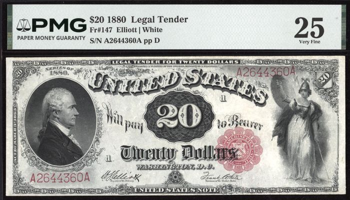 1880 $20 Legal Tender Obverse Image