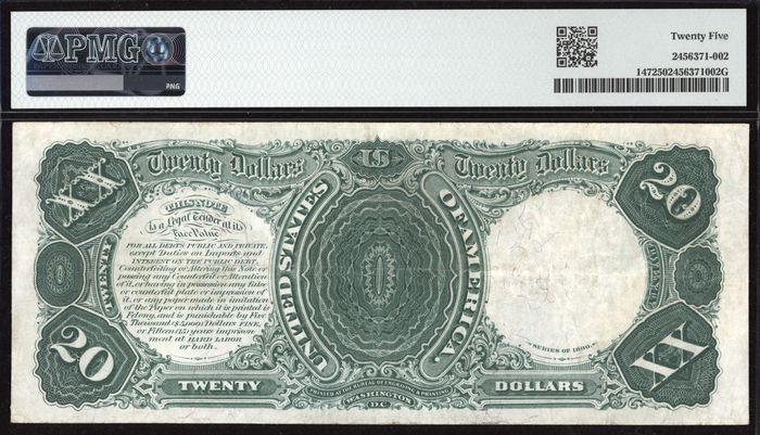 1880 $20 Legal Tender Reverse Image