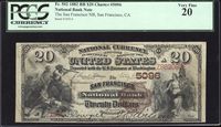 1882 $20 Brown Back National - San Francisco, CA (Charter 5096) Obverse Image