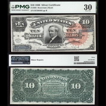1886 $10 Tombstone Silver Certificate Composite Image