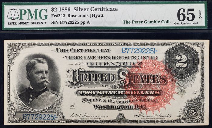 1886 $2 Silver Certificate Obverse Image