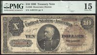1890 $10 Treasury Note Ornate Back Obverse Image