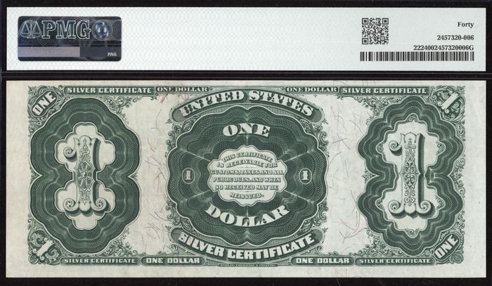 1891 $1 Martha Silver Certificate Reverse Image