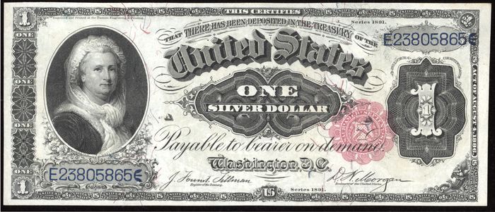 1891 $1 Martha Silver Certificate Obverse Image