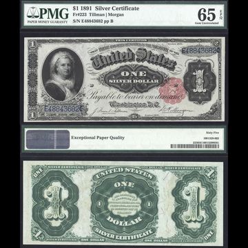 1891 $1 Martha Silver Certificate Composite Image