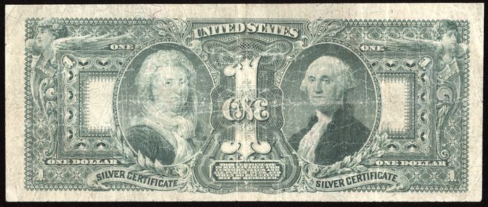 1896 $1 Educational Silver Certificate Reverse Image