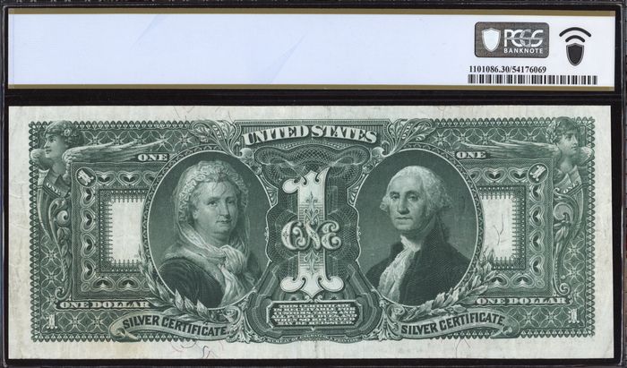 1896 $1 Educational Silver Certificate Reverse Image