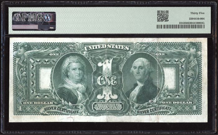 1896 $1 Educational Silver Certificate Reverse Image