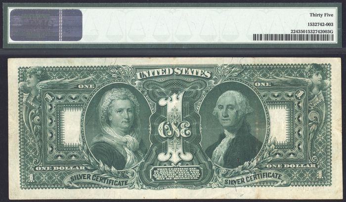 1896 $1 Educational Silver Certificate Reverse Image