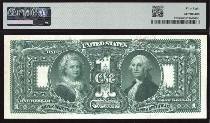 1896 $1 Educational Silver Certificate Reverse Image