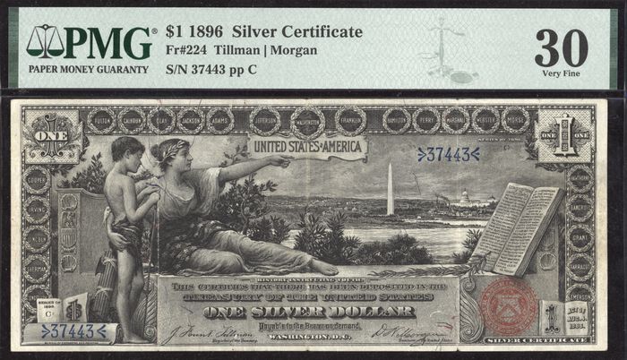 1896 $1 Educational Silver Certificate Obverse Image